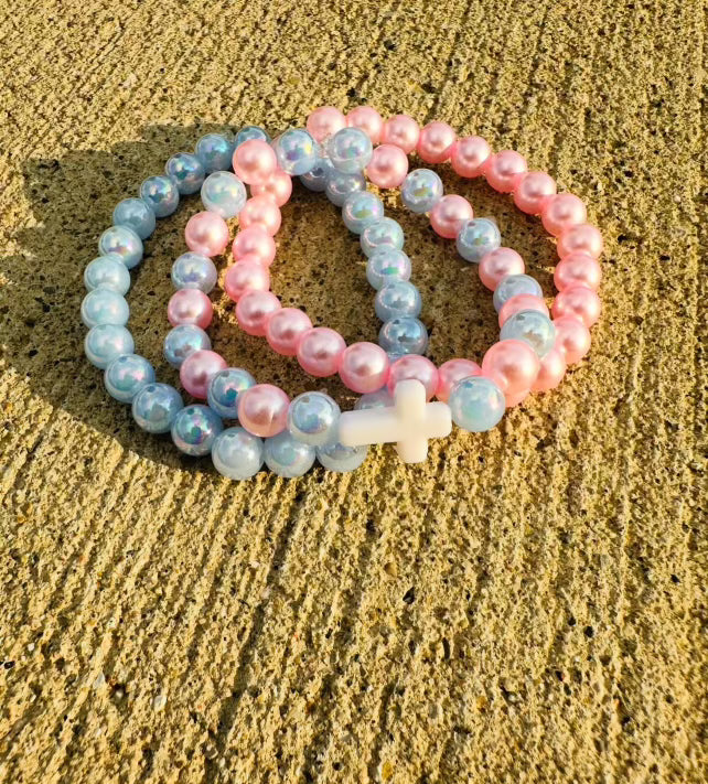 Cotton Candy Pearl Bracelet Set